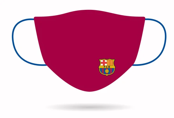 Barcelona Spain Серпня 2020 Surgical Face Mask Barcelona Logo Covid — стоковий вектор