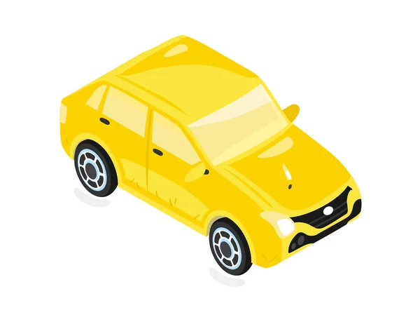 Amarelo Taxi Cab Vector Ilustração — Vetor de Stock