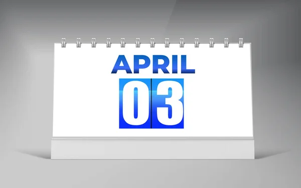 Abril Desk Calendar Design Template Data Única Calendário Design —  Vetores de Stock