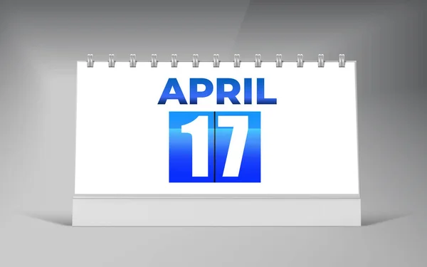 17 Nisan, Masa Takvimi Tasarım Şablonu. Tek Tarih Takvim Tasarımı.