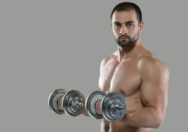 Great workout. Portrait of muscular professional bodybuilder — Stock Photo, Image