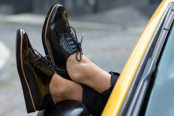 Şık Bayan Ayakkabı kapatın. Açık moda ayakkabı footwea