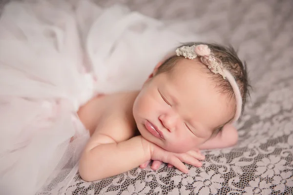 Adorable beautiful newborn baby girl — Stock Photo, Image