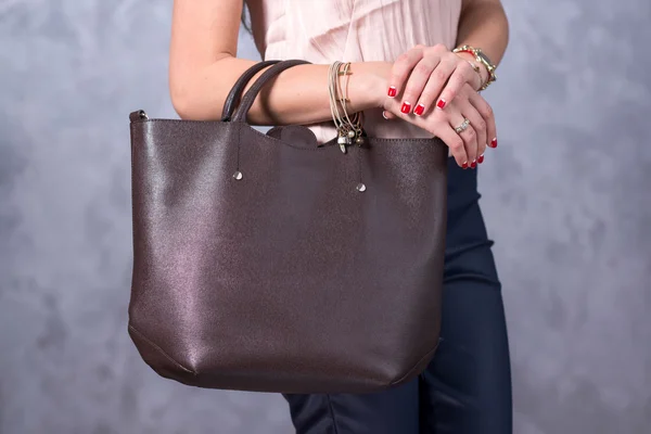 Gyönyörű, elegáns táska közelről — Stock Fotó