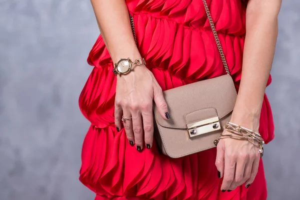 Çanta moda trendleri. Güzel şık çanta kapatın. Fashionab