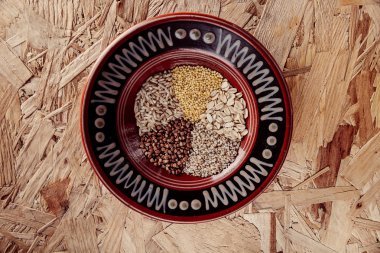 Collection Set of Cereal Grains Millet, Oat, Corn,Rice 