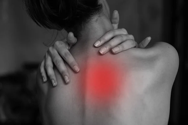 Woman suffering from neck ache — Stock Photo, Image