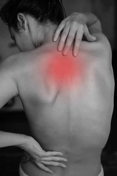 Woman suffering from neck ache — Stock Photo, Image