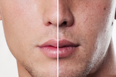 Genç adam portre, beyaz bir arka plan üzerinde izole.