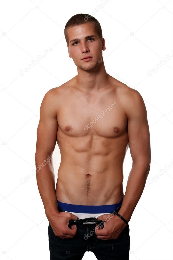 sexy tanned young man