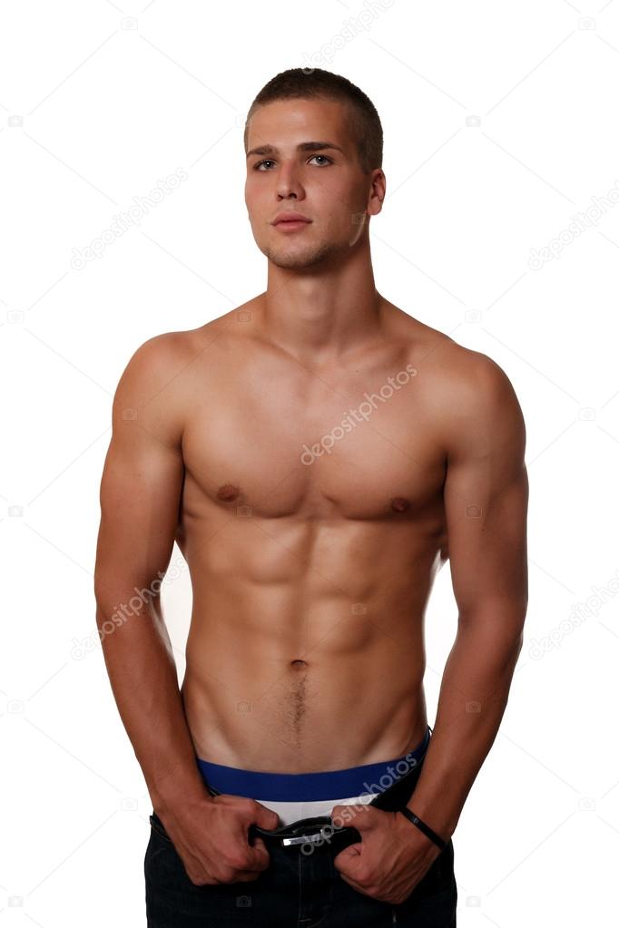 sexy tanned young man