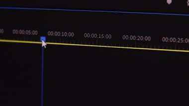 makro okun zaman çizgisinde fırlatılması imleci hareket ettirir. Sinema sonrası prodüksiyon için arka plan