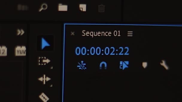 Conto Alla Rovescia Del Tempo Cifre Blu Verifica Nel Timecode — Video Stock