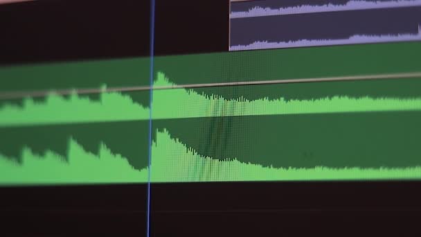 Administrador Sonido Amplía Pista Sonido Del Nuevo Proyecto Poniendo Cursor — Vídeo de stock