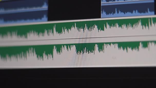 Administrador Sonido Amplía Pista Sonido Del Nuevo Proyecto Poniendo Cursor — Vídeo de stock