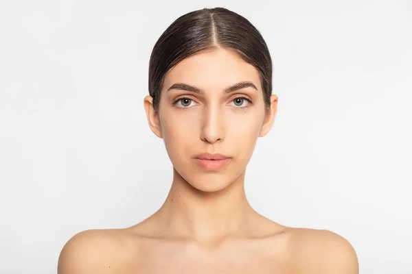 Belleza Mujer Saludable Concepto Piel Maquillaje Natural Hermosa Modelo Chica — Foto de Stock