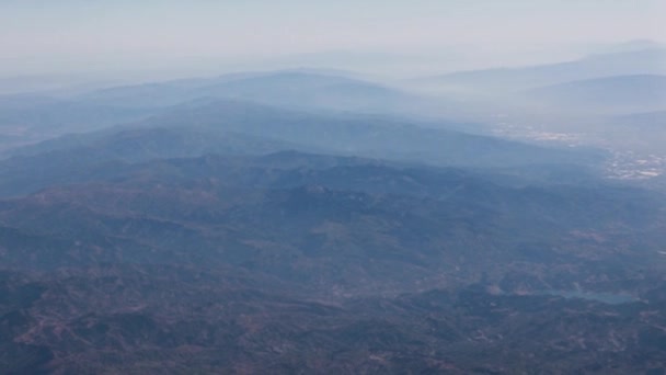 Nubes Vista Desde Ventana Del Avión Vista Campos Prados Vista — Vídeo de stock