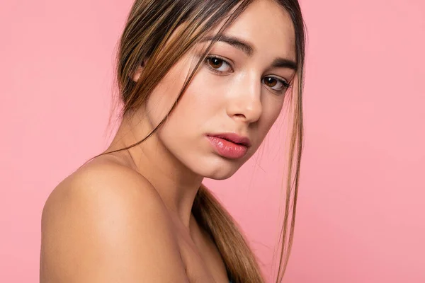 Beauty Face Happy Young Woman Getting Ready Romantic Valentines Day — Stockfoto