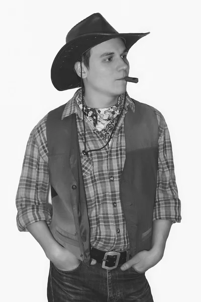 Ragazzo in costume da cowboy per Halloween — Foto Stock