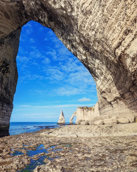 Famouse Etretat arch rock, Francie — Stock fotografie