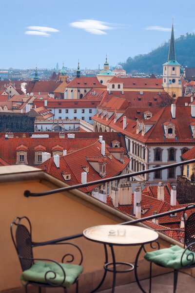 view over old town of  Prague