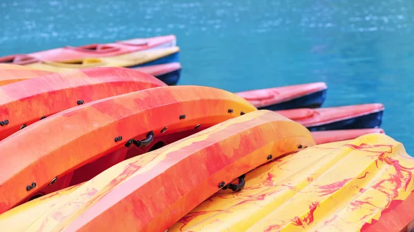 Colourful kayaks