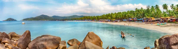 Goa beach panorama, palolem, indien — Stockfoto