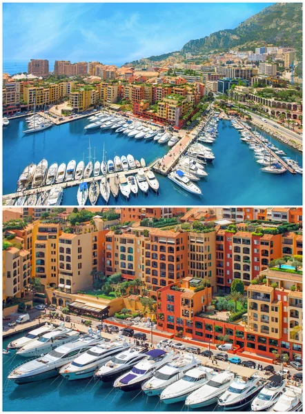 Collage del puerto de Mónaco, Costa Azul — Foto de Stock