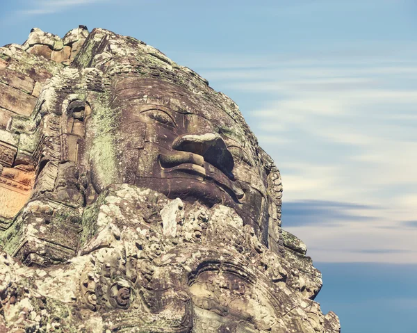 Bayon temple statue, Angkor, cross-process affect — Stock Photo, Image