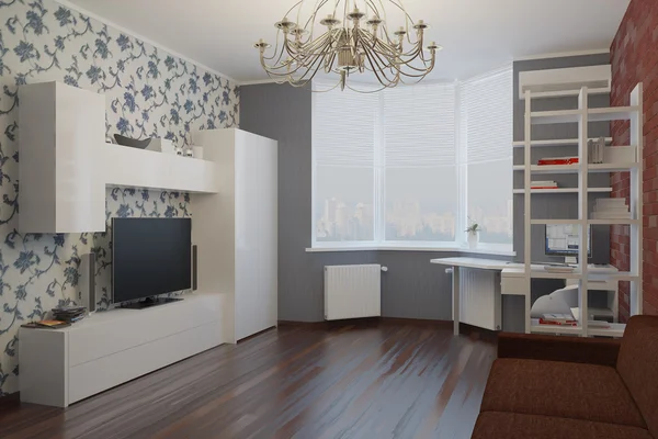 Renderizado de apartamento sala de estar — Foto de Stock