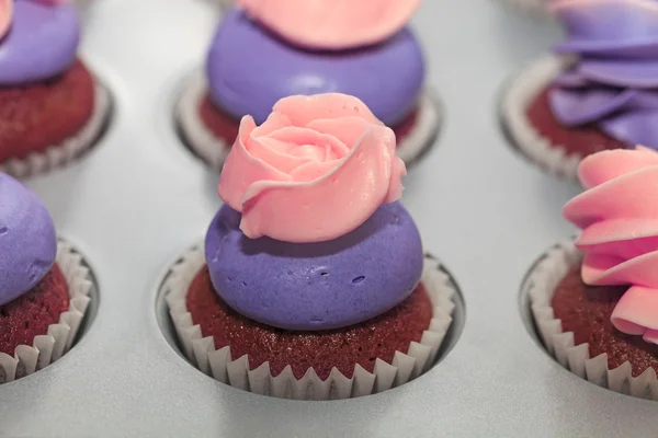 Roze Cup-Cake close-up — Stockfoto