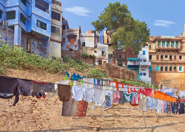 Kutsal kent Varanasi ghats, Hindistan — Stok fotoğraf