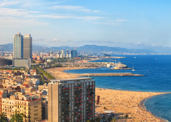 Veduta della spiaggia di Barcelonetta — Foto Stock