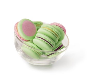 beyaz izole macarons