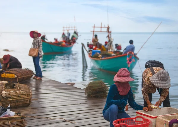 Традиционная азиатская рыбалка — стоковое фото