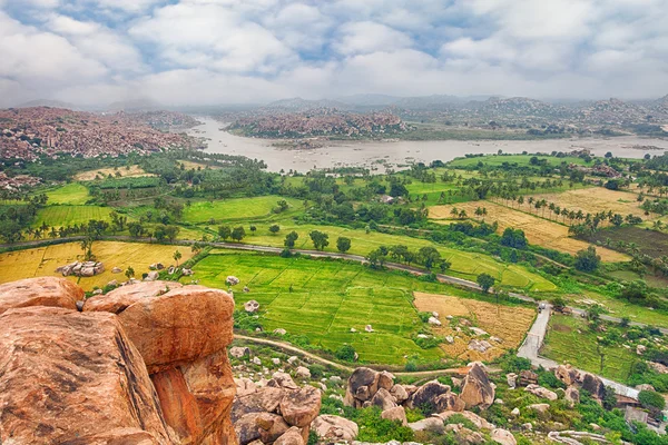 View over Hampi ancient hindu city — Stock Photo, Image