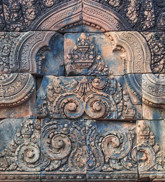 Banteay Srei temple bas-relief, Cambodia — Stock Photo, Image