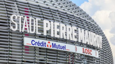 Yeni Pierre Mauroy Futbol Stadyumu görünümünü yakın çekim