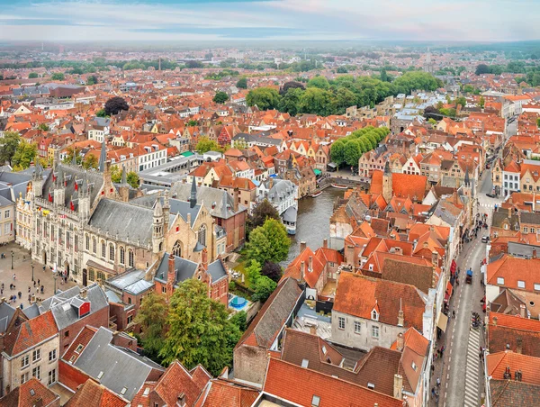 Blick über Brügge historische Altstadt — Stockfoto