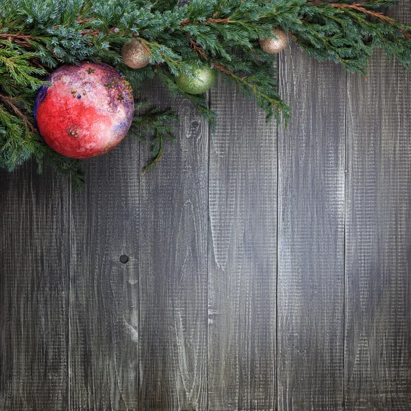 Weihnachten Hintergrund mit geschmücktem Tannenbaum — Stockfoto