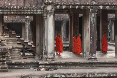 Angkor Wat temple gallery interior,  Cambodia clipart