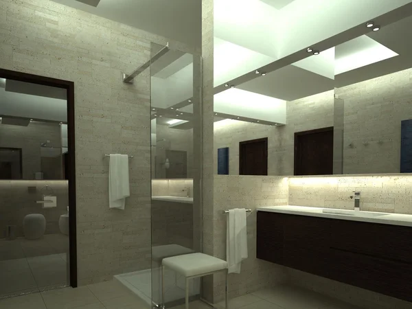 Render of luxury bathroom — Stock Photo, Image