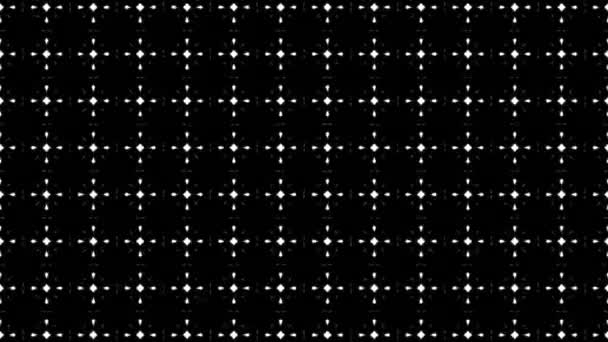 Abstraktní bílá černá geometrické bezešvé vzor pozadí. Abstraktní pruhy Kaleidoskopická smyčka. Rychlé psychedelické barevné Kaleidoskop VJ pozadí. Pozadí abstraktního pohybu disku