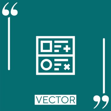 Doğrusal vektör simgesini listele. Düzenlenebilir vuruş çizgisi