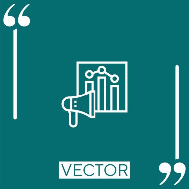 Ortalama vektör simgesi doğrusal simgesi. Düzenlenebilir vuruş çizgisi