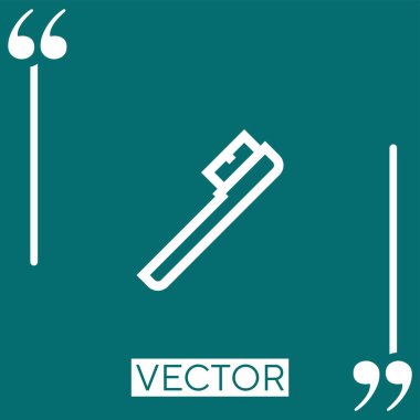 Diş fırçası vektör simgesi doğrusal simgesi. Düzenlenebilir vuruş çizgisi