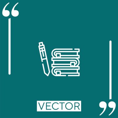 Vektör simgesi doğrusal simgesi inceleniyor. Düzenlenebilir vuruş çizgisi