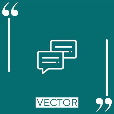 Sohbet vektör simgesi doğrusal simgesi. Düzenlenebilir vuruş çizgisi