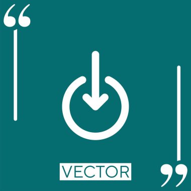 aşağı ok vektör simgesi doğrusal simge. Düzenlenebilir vuruş çizgisi