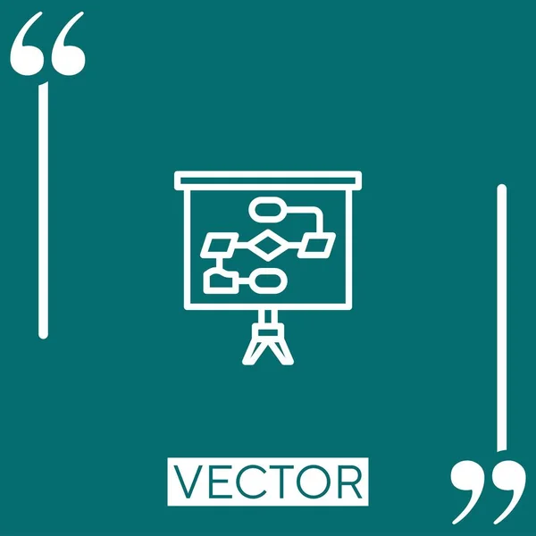 Aktionsplan Vektorsymbol Lineares Symbol Bearbeitbare Strichlinie — Stockvektor